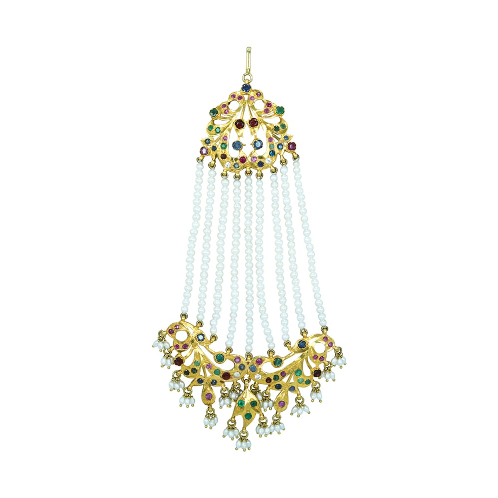 Multicolour Gemstone Passa with Pearl Strands